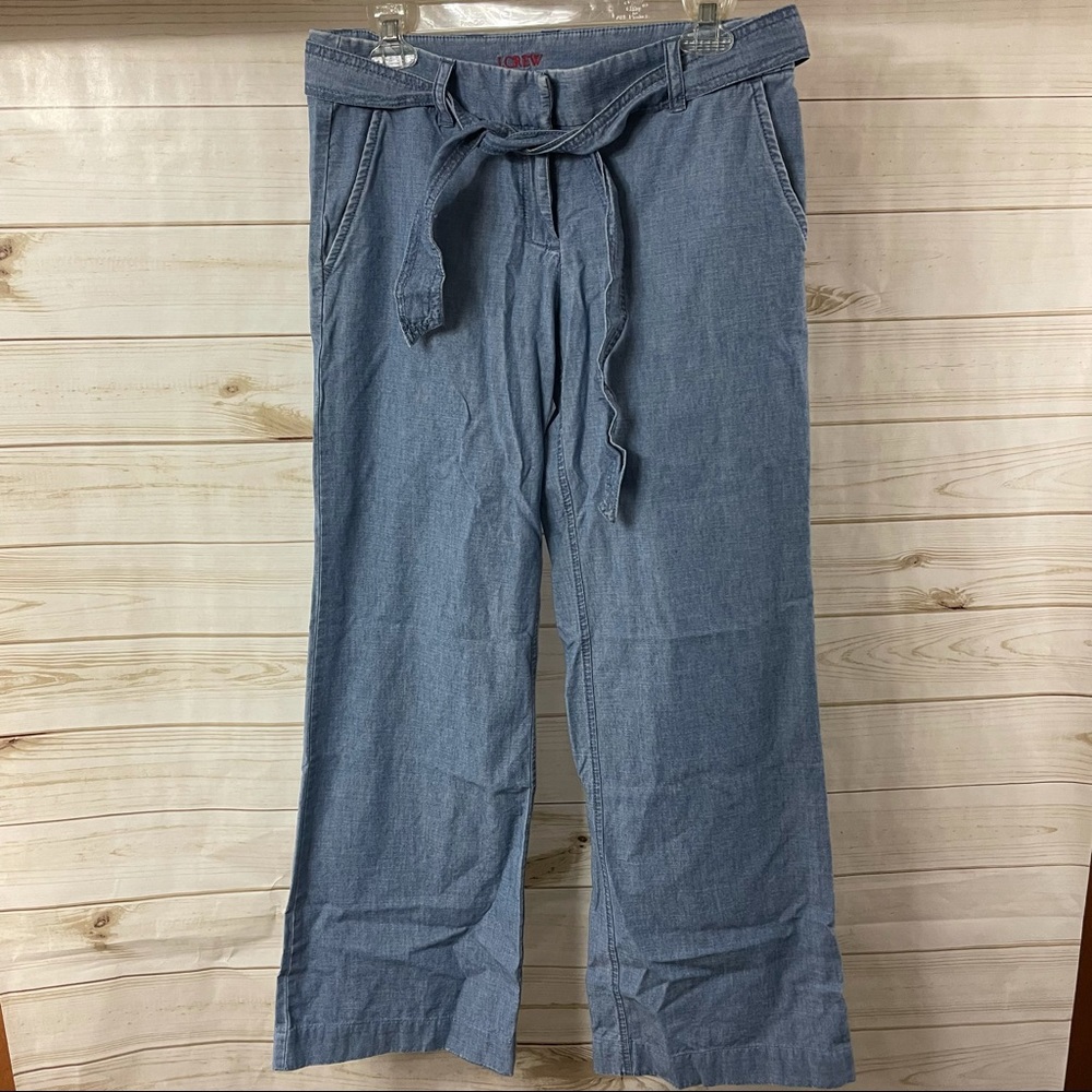 J. Crew Light Blue Wide Leg Pants with Tie Waist